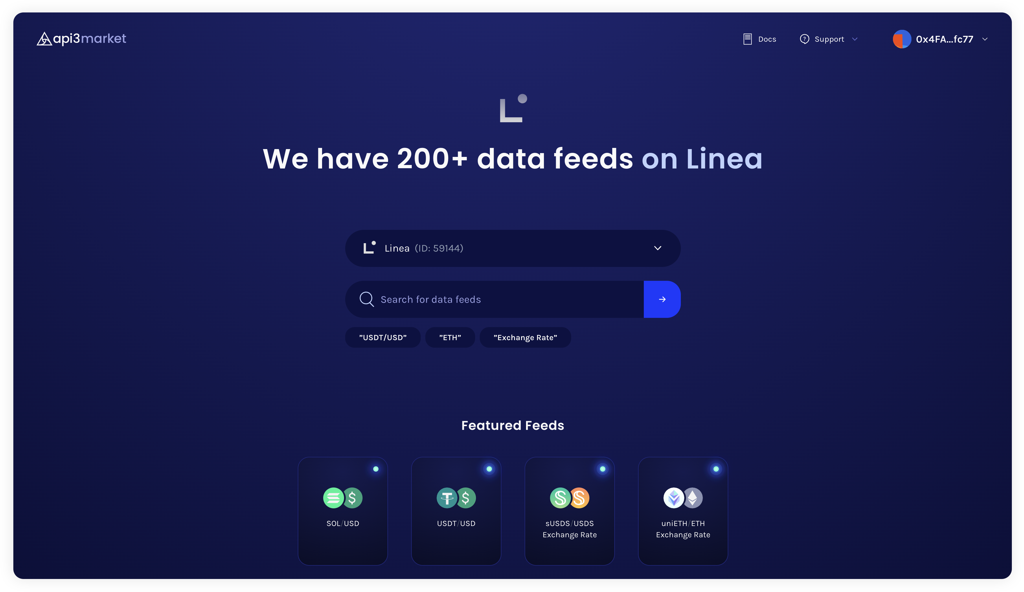 API3 Market landing page